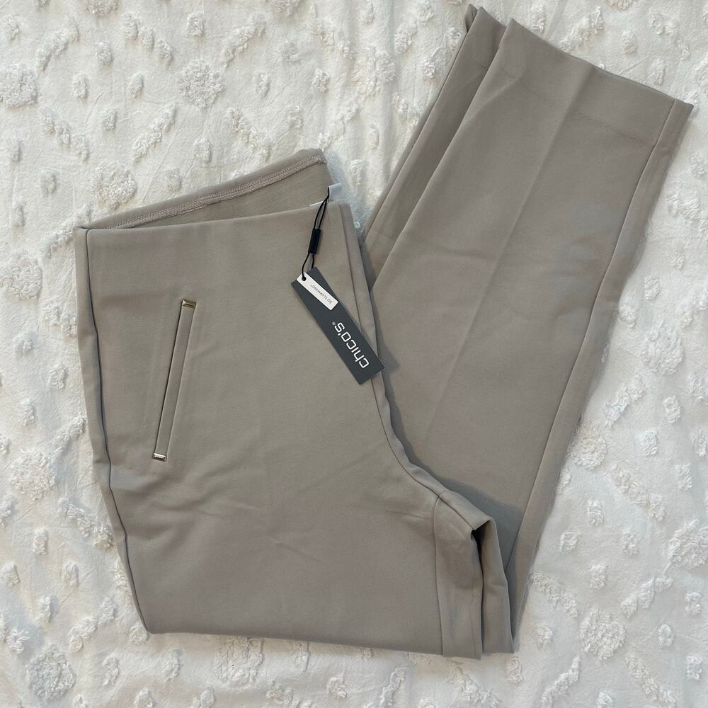 Chico's So Slimming Juliet Slim Leg Pant Size 1.5P 10P Grey Ankle Dress Pant